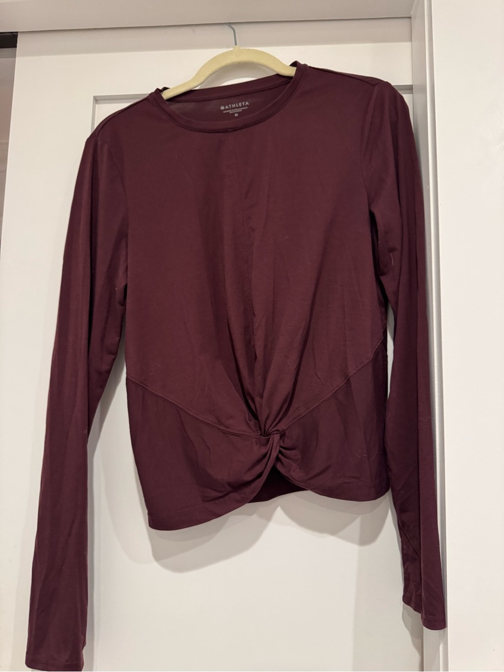 Athleta Long-Sleeve Twist-Front Top - Maroon